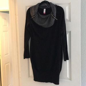 Black and silver sweater dress.
